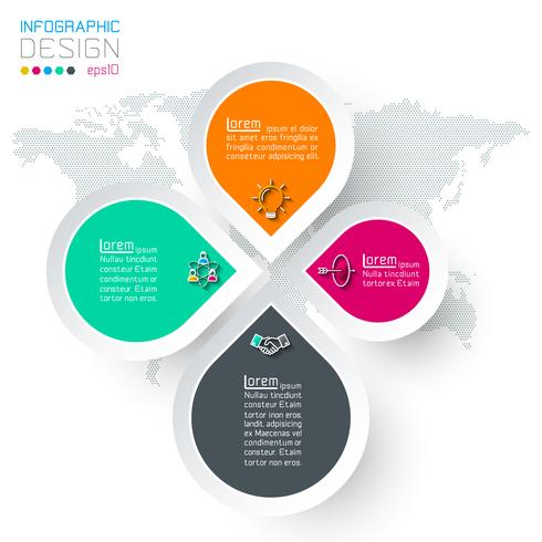 Círculos con infografías de iconos de negocios. vector