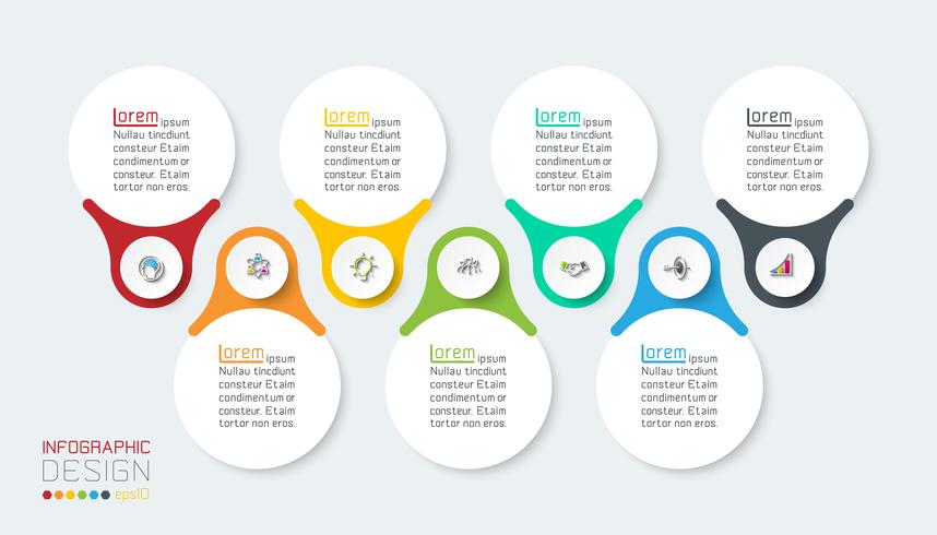 Siete barras de infografías verticales. vector