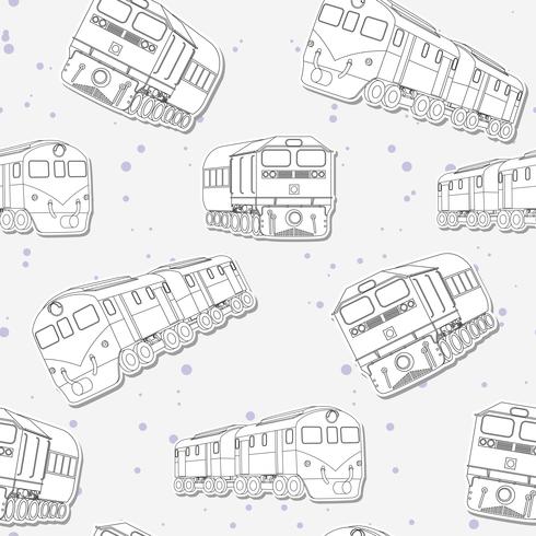 Seamless train outline pattern. vector