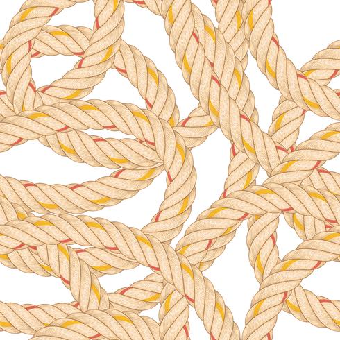 Seamless pattern with rope bending. vector