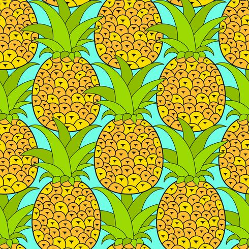 Piñas de patrones sin fisuras. Fondo tropical Ilustración de vector. Listo para su diseño, tarjeta de felicitación vector