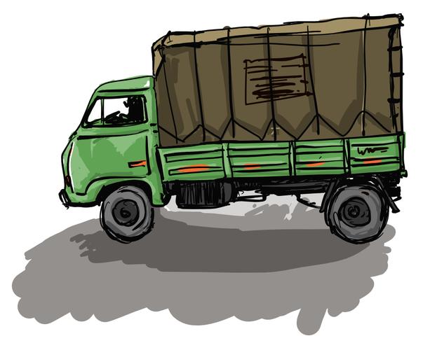 Indian Green Truck  Vector