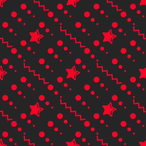 Star Seamless Pattern, Hand Drawn Sketched Doodle Stars, Vector Illustration