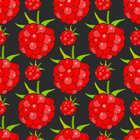 Seamless Background With Raspberries, Vector Image Ready For Your Design