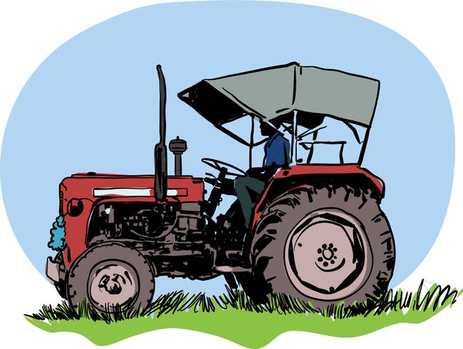 Ilustración de vector de tractor