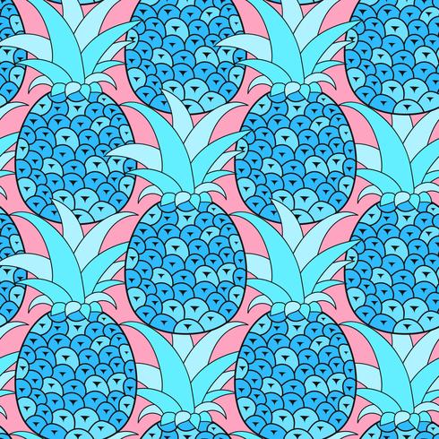 Pineapples seamless pattern. Tropical background. Vector illustration.Ready For Your Design, Greeting Card