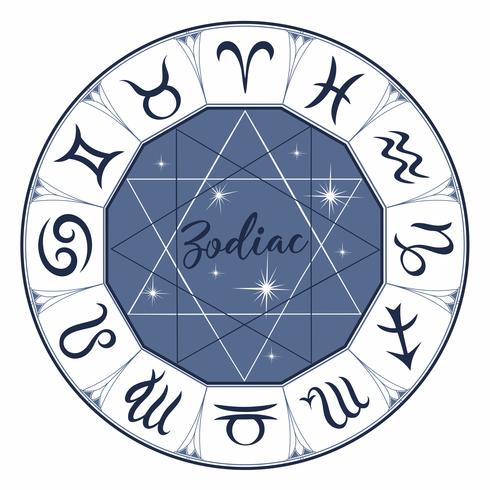 Zodíaco. Señales. Símbolo astrológico Horóscopo. Astrología. Místico. Vector. vector