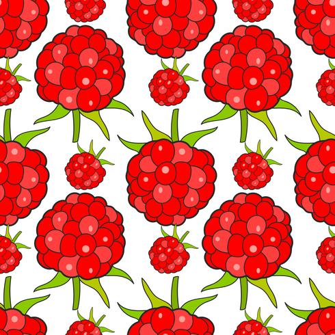 Seamless Background With Raspberries, Vector Image Ready For Your Design