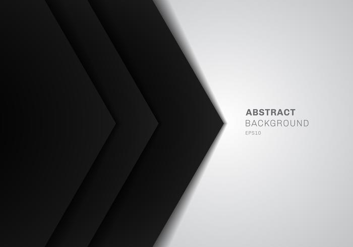 Abstract template 3D black triangle with overlap paper layer gradient color on white background with copy space. vector