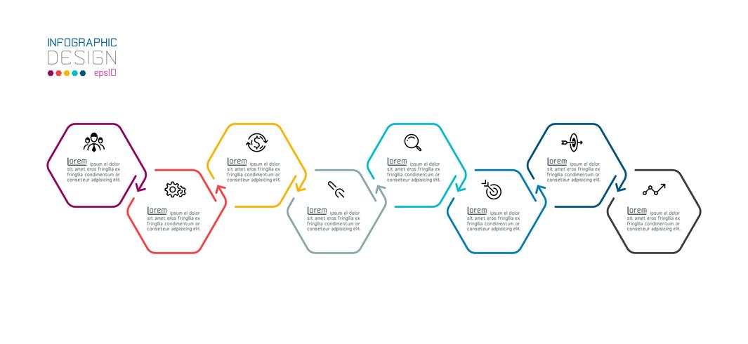 Hexagon inforgraphics on vector graphic art.