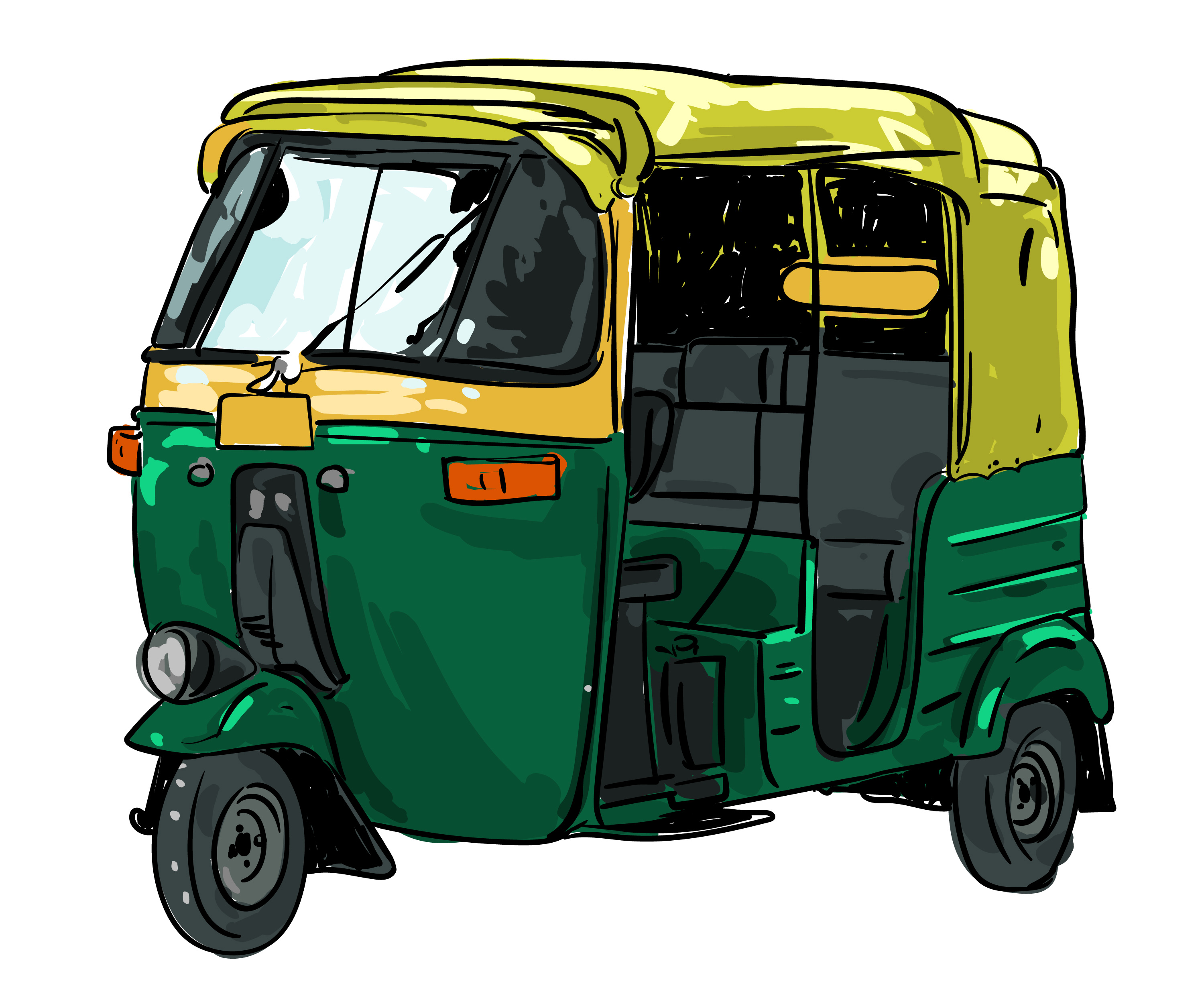 Indian Rickshaw Taxi Hand Drawn Stock Illustration  Download Image Now   Driving Sketch Car  iStock