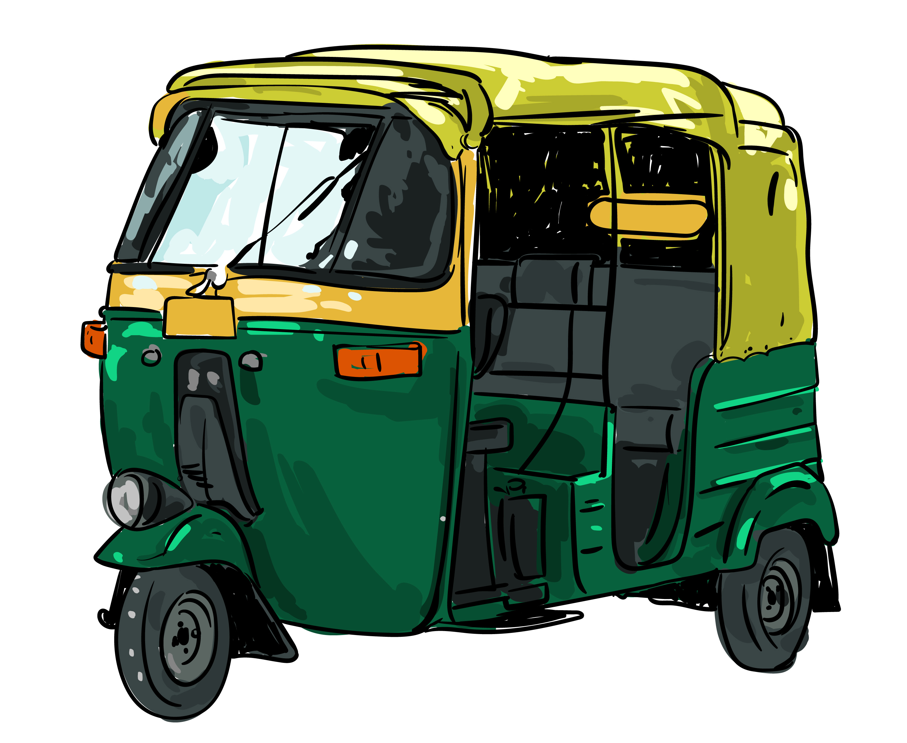 Rickshaw Vector Illustration 633857 Vector Art at Vecteezy