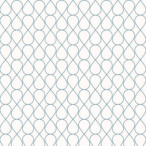 Abstract seamless geometric blue lines pattern ornament stylish background. Grid with curly cells stripe tile texture mesh of drops. vector