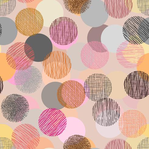 Color doodle in circle shape with seamless background. vector