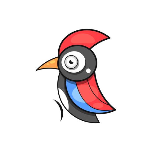 Woodpecker. Bird Animal Abstract Vector Template Zoo Wildlife Business Icon Nature Company