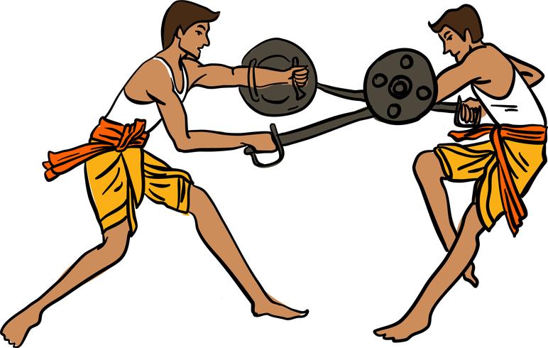 Ilustración de vector de Kalaripayattu