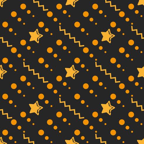 Star Seamless Pattern, Hand Drawn Sketched Doodle Stars, Vector Illustration