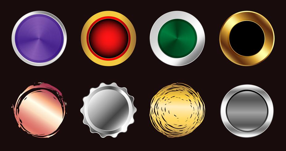 conjunto de botones de colores. iconos vectoriales colección de símbolos. vector