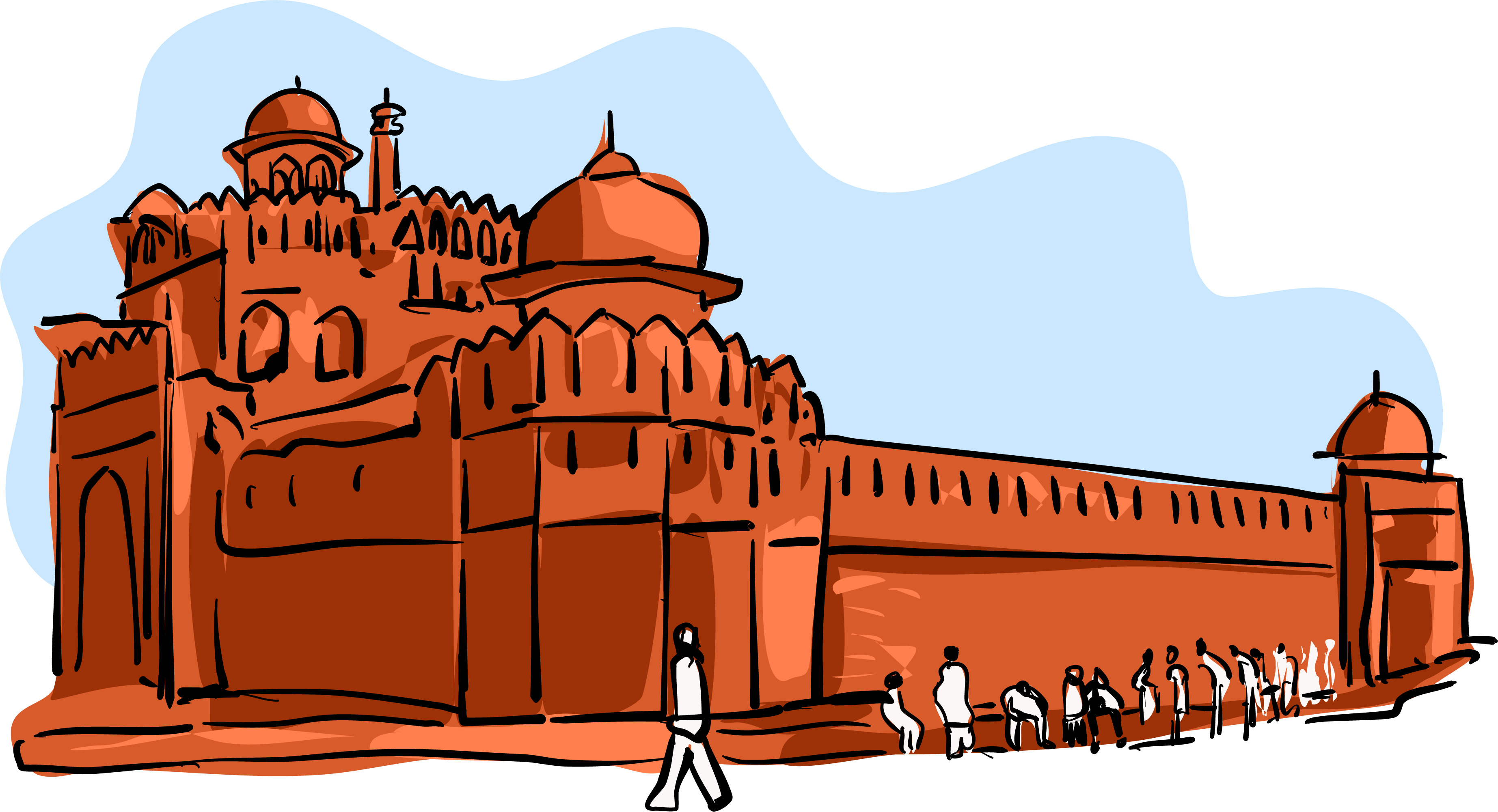 Red Fort Vector 633947 Vector Art at Vecteezy
