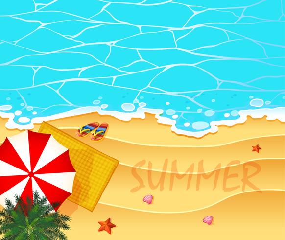 Summer theme with ocean and beach background vector