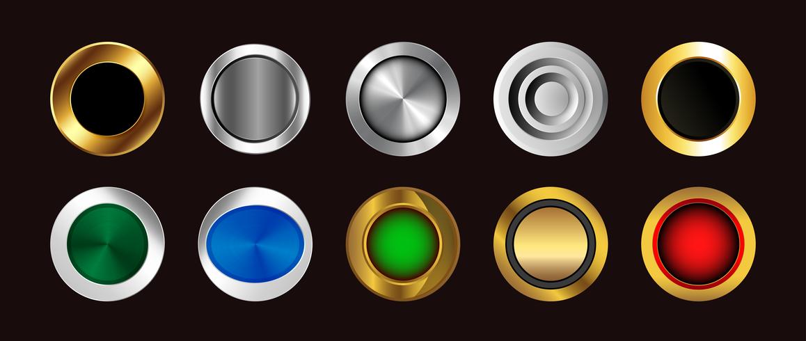 colorful button set.  icons vector symbols collection.