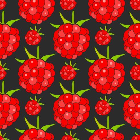 Seamless Background With Raspberries, Vector Image Ready For Your Design