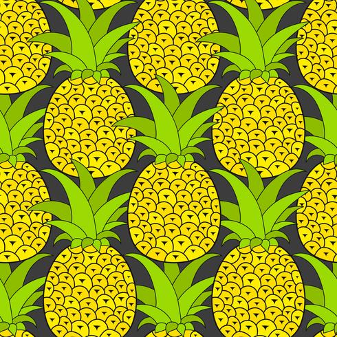 Piñas de patrones sin fisuras. Fondo tropical Ilustración de vector. Listo para su diseño, tarjeta de felicitación vector