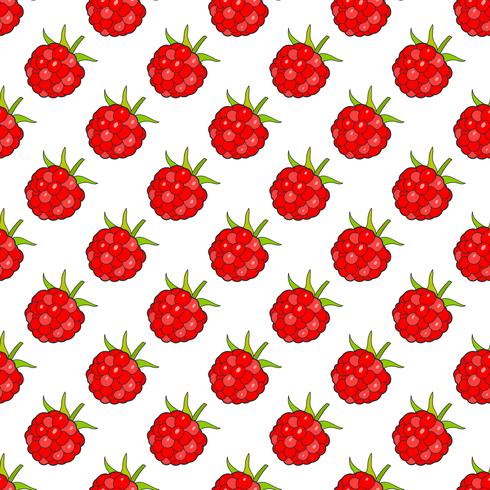 Seamless Background With Raspberries, Vector Image Ready For Your Design