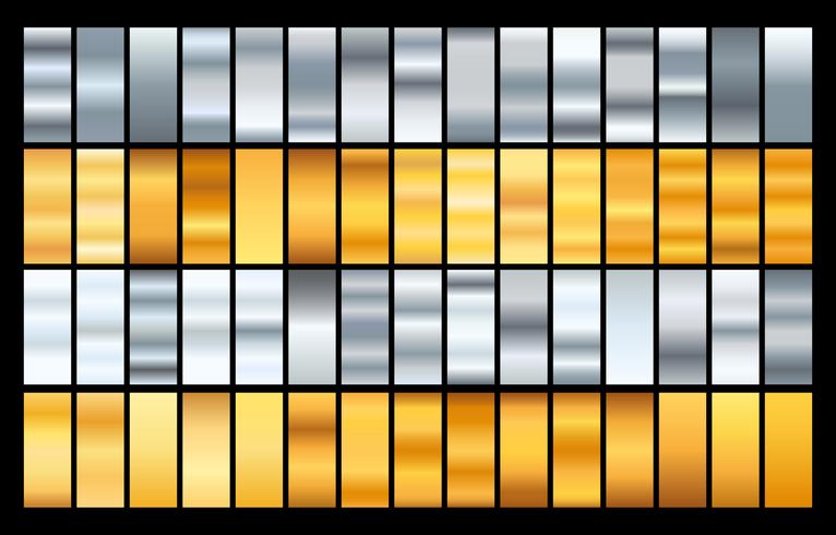 Big collection colorful gradients. Metallic gradients consisting backgrounds. Vector. vector