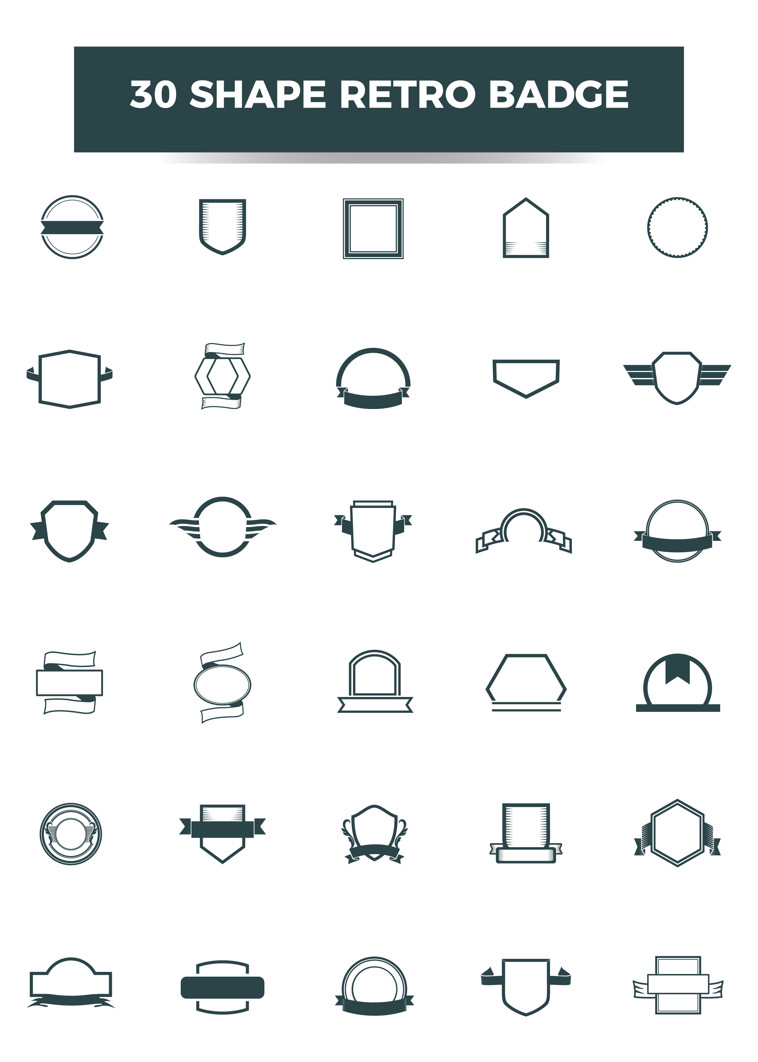 retro shape badge template. Vector and illustration 634186 Vector Art