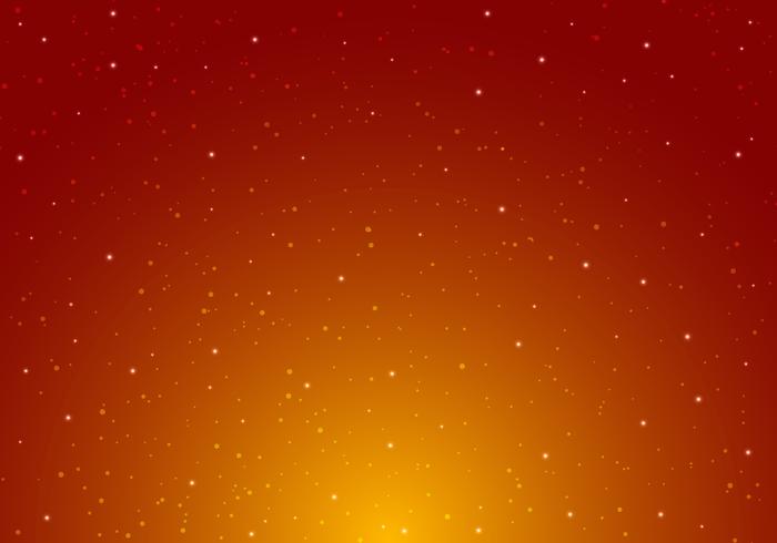 La noche que brilla en el cielo nocturno estrellado con el universo de estrellas infinito de espacio y la luz de las estrellas sobre fondo rojo y naranja. Galaxia y planetas en cosmos. vector