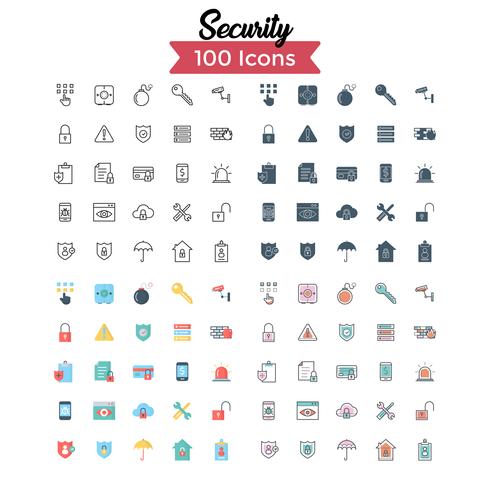 Security icon set vector