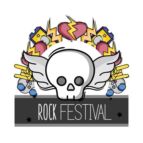 rock music festival event concert vector