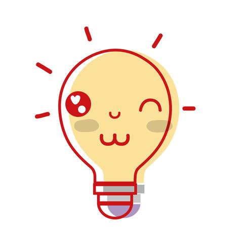 kawaii cute funny bulb idea vector