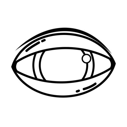 Línea del ojo humano al icono de visión óptica. vector