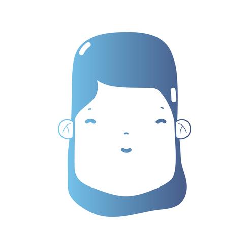 line avatar woman head with hairstyle vector