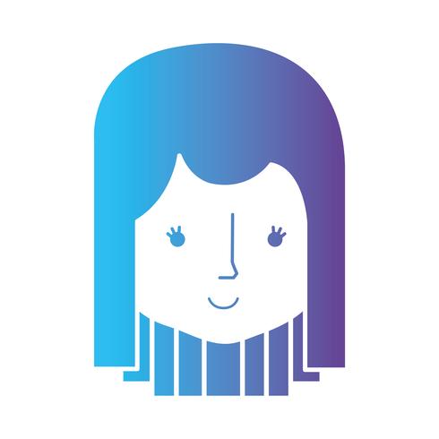 line avatar woman head with hairstyle vector
