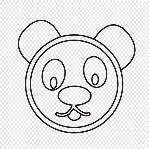 Icono de panda símbolo de signo vector