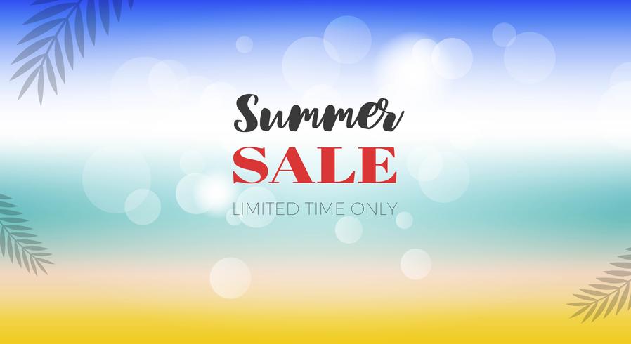 Summer Sale poster, Summer Beach view vector