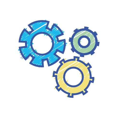 proceso de ingeniería de la industria del engranaje de color vector