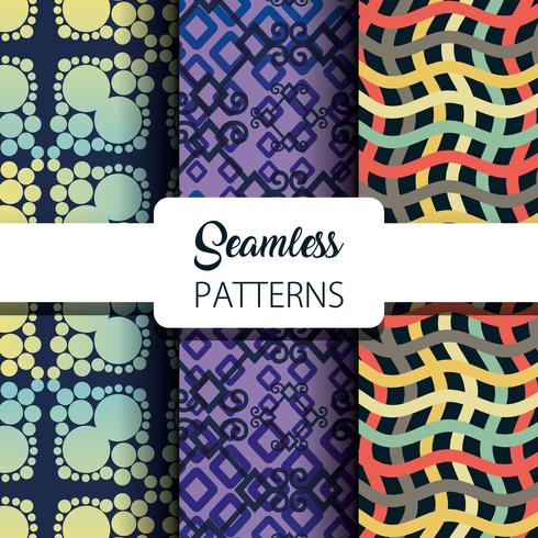 set abstract seamless pattern background design vector