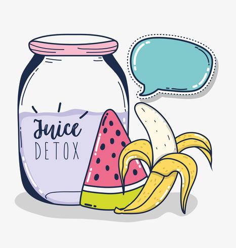 Desintoxicación jugo de frutas vector