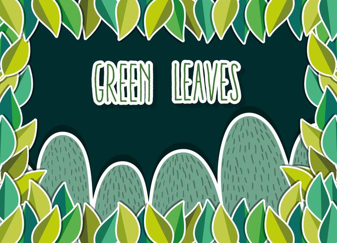 Green leaves cartoon vector