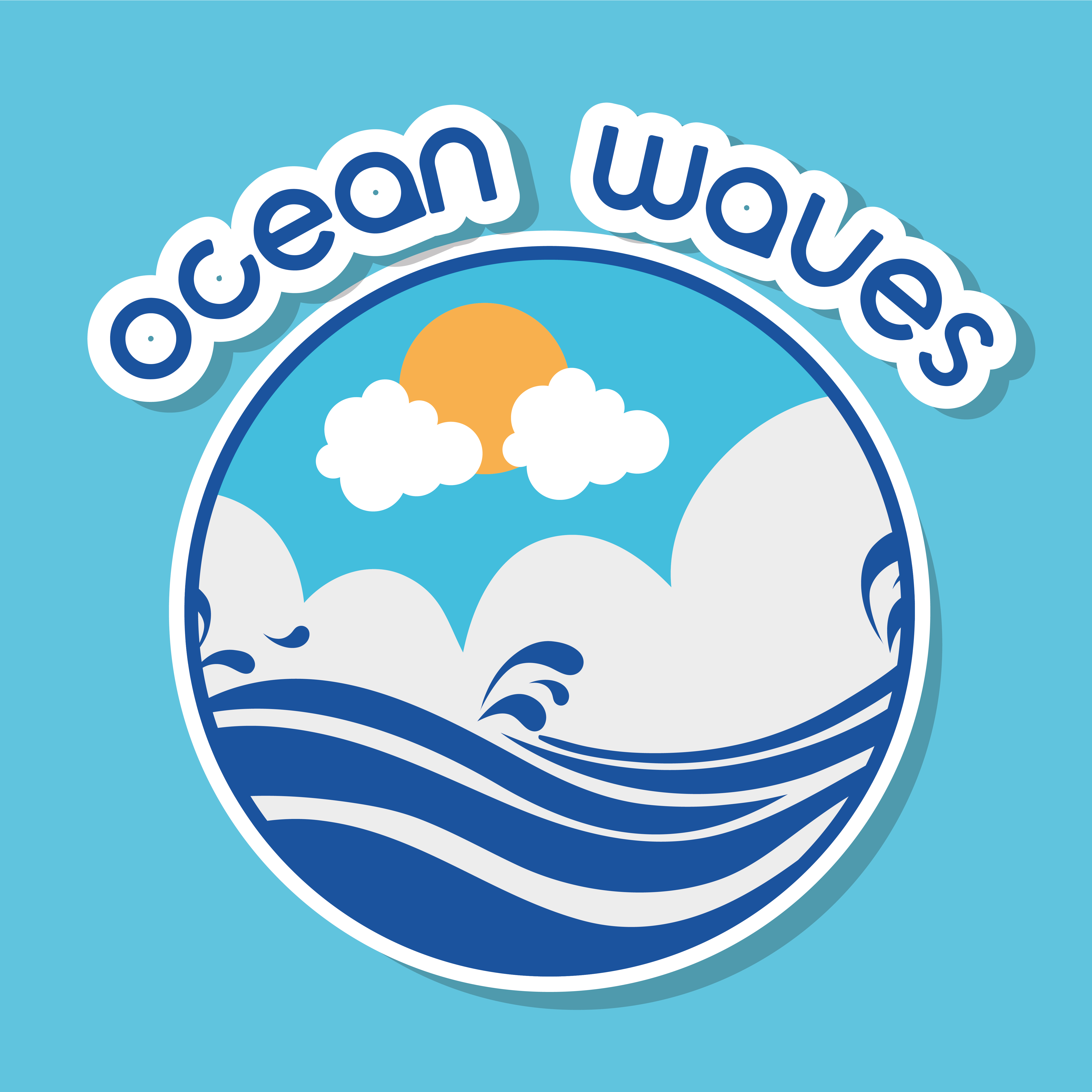 Download ocean waves with lanscape clouds design 635055 - Download Free Vectors, Clipart Graphics ...