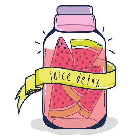 Desintoxicación jugo de frutas vector