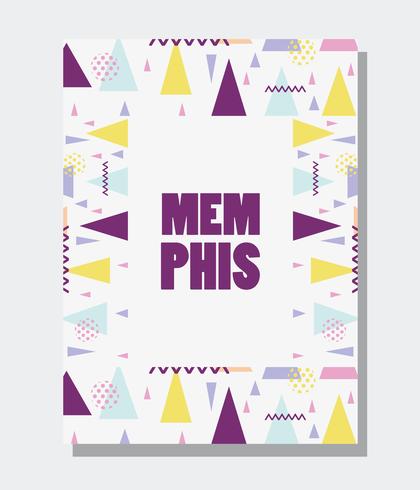 Memphis template and background vector