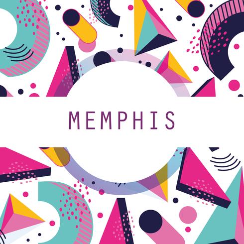 Memphis template and background vector