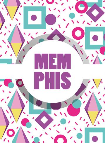 Memphis template and background vector