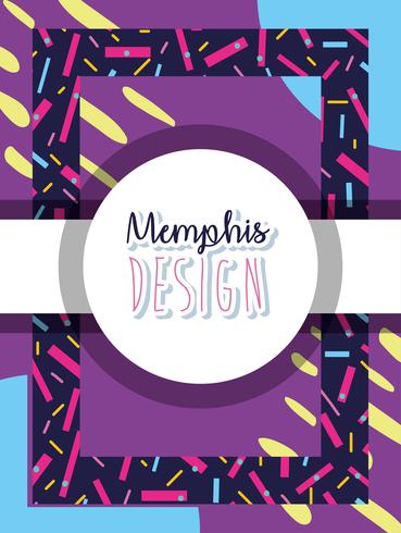 Diseño de fondo colorido de Memphis vector