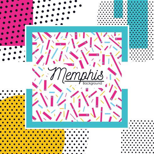 Diseño de fondo colorido de Memphis vector